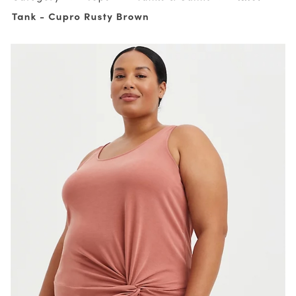 Torrid Size 3X 22-24 Knot Tank - Cupro Rusty Brown